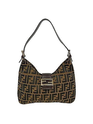 Fendi Fendi Zucca Nylon Canvas Handbag, Brown, Women's (view 1)