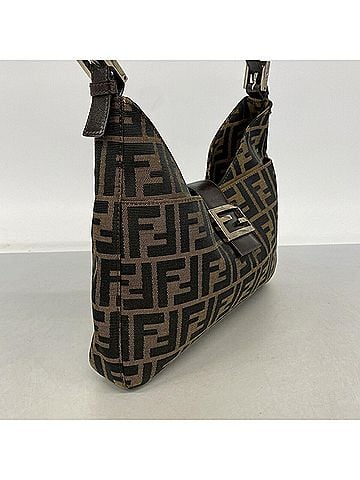 Fendi Fendi Zucca Nylon Canvas Handbag, Brown, Women's (view 2)