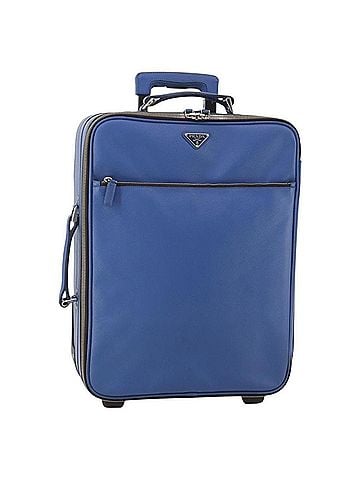 Prada Travel Saffiano Leather Blue Leather Travel Bag Bag (view 1)