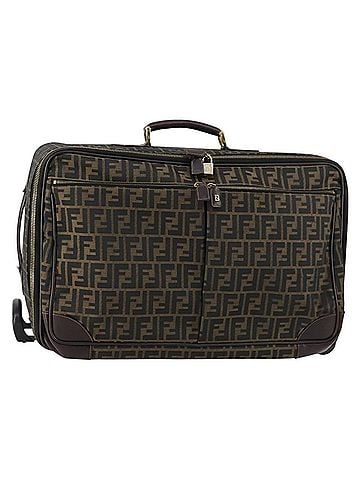 Fendi Vintage Rolling Suitcase Zucca Canvas Brown Canvas Travel Bag Bag (view 1)