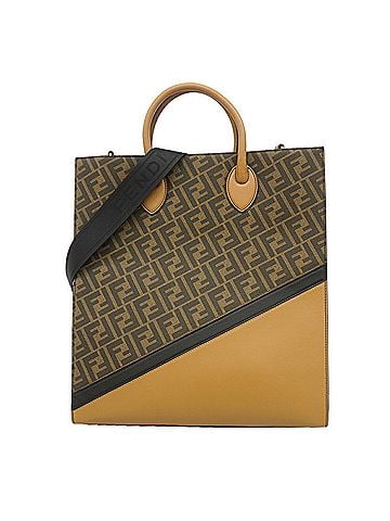 Fendi Fendi Zucca Leather Tote Bag, Brown, 2-way Bag for Men, P3546774 (view 1)