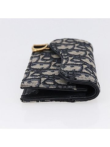 Dior Saddle Card Case Oblique Canvas Navy Canvas Card Holders Accessory (view 2)