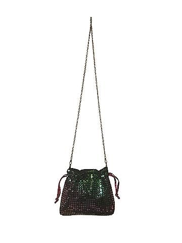 Aqua Leather Clutch (view 1)