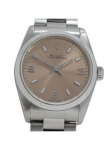 Rolex Rolex Oyster Perpetual 77080 F-serial watch, boys' size, brand name, automatic winding, stainless steel (SS), silver, pink. (view 2)