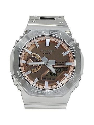 Casio Casio G-SHOCK Full Metal 2100 Series GM-B2100AD-5AJF Men's Watch, Brand Name, Tough Solar, Stainless Steel (SS), Silver/Pink Tone (view 2)