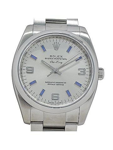 Rolex Rolex Air-King 114200 Z-serial Men's Watch, Brand Name, Automatic Winding, Stainless Steel (SS), Silver, Blue, Roulette (view 2)