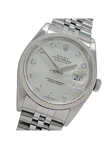 Rolex Rolex Datejust 16234G W-serial Men's Watch, Brand Name, 10P Diamonds, Automatic Movement, Stainless Steel (SS), White Gold (WG), Silver (view 1)