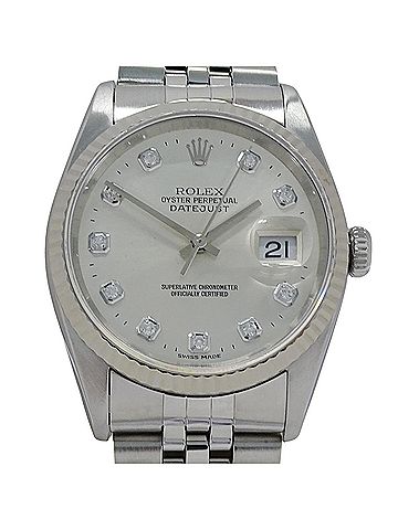 Rolex Rolex Datejust 16234G W-serial Men's Watch, Brand Name, 10P Diamonds, Automatic Movement, Stainless Steel (SS), White Gold (WG), Silver (view 2)