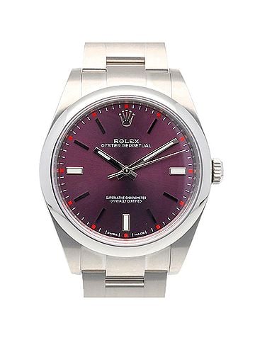 Rolex Rolex Oyster Perpetual Watch, Stainless Steel, 114300, Automatic Winding, Overhauled, Random Serial Number (Manufactured after 2010), Men's, ROLEX Red Grape Dial (view 1)