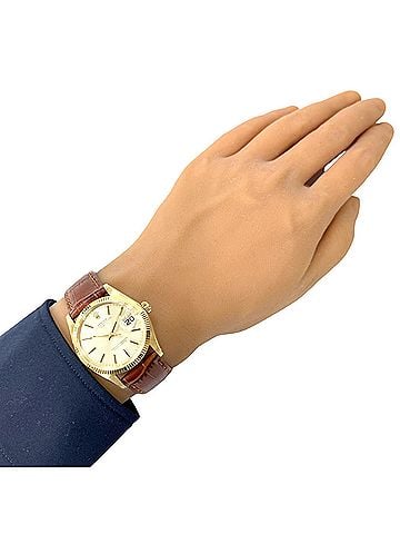 Rolex Rolex Date Oyster Perpetual Watch, K14 Yellow Gold, 1503 7, Automatic Winding, Overhauled, Men's ROLEX (view 2)