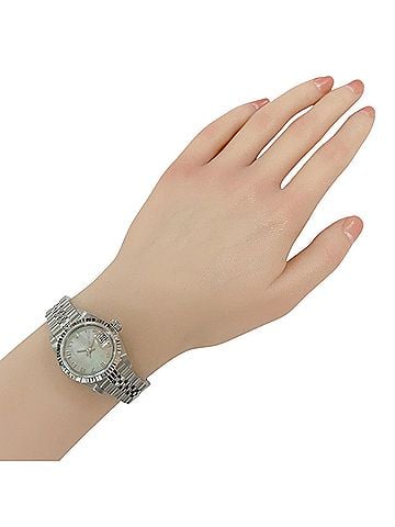Rolex Rolex Datejust Oyster Perpetual Wristwatch, Stainless Steel, 79174NA, Automatic Winding, Overhauled, Polished, A-serial, Ladies', Roman Numerals, Black Shell (view 2)
