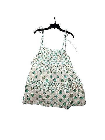 Anthropologie Ivory Dot Tiered Mini Dress Casual Dress (view 1)