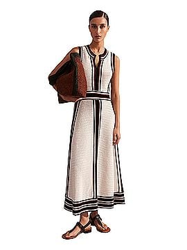 ME+EM Crochet Stripe Panelled Midi Casual Dress (view 1)