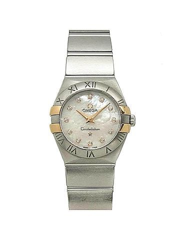 Omega Omega Constellation Brushed Two-Tone 123 20 24 60 55 005 Women's Watch 12P Diamond White Shell YG Quartz (view 1)