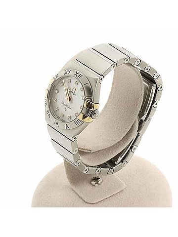 Omega Omega Constellation Brushed Two-Tone 123 20 24 60 55 005 Women's Watch 12P Diamond White Shell YG Quartz (view 2)