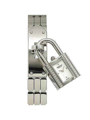 Hermès Hermes Kelly Watch KE4 130b Diamond Bezel Women's White Quartz with Padlock (view 1)
