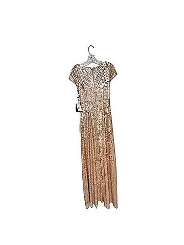Adrianna Papell Rose Gold Sequin Maxi Dress Casual Dress (view 2)