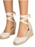 Shein White Tan Sandals Size 7 1/2 - photo 1