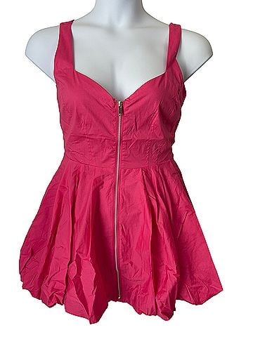 Betsey Johnson Zipper Front Bubble Hem Dress Casual Dress (view 1)