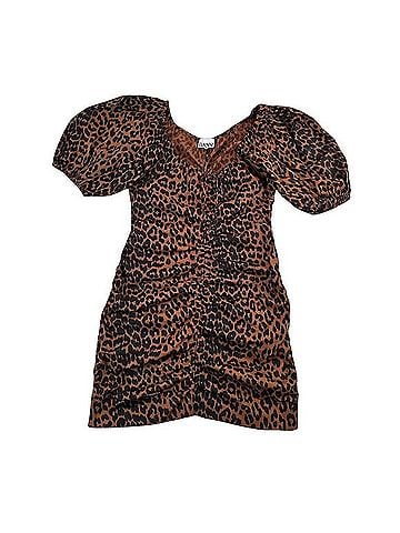 Ganni Bow-Detailed Ruched Casual Dress (view 1)