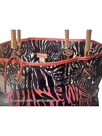 Lilly Pulitzer Zebra Blue Leather Tote (view 2)