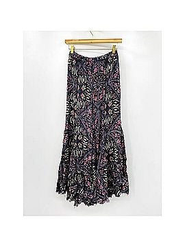 Free People gray paisley ruffle maxi skirt Casual Skirt (view 2)