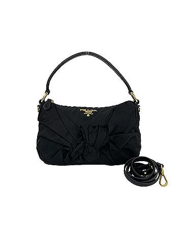 Prada PRADA Prada logo hardware Tessuto Pocono nylon leather genuine 2-way shoulder bag handbag black 07994 (view 1)