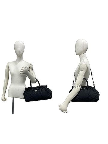 Prada PRADA Prada Triangle Logo Hardware Ribbon Tessuto Nylon Leather 2-way Shoulder Bag/Handbag Black 81990 (view 2)