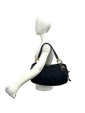 Prada PRADA Prada Logo Hardware Tessuto Pocono Nylon Leather Genuine Tote Bag Semi Shoulder Black 29399 (view 2)