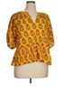 Printfresh 100% Cotton Floral Yellow Pink Green Blouse Size XL - photo 1