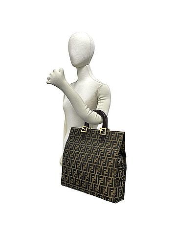 Fendi FENDI Vintage Zucca FF Logo Pattern Canvas Leather Tote Bag Handbag Brown 08445 (view 2)