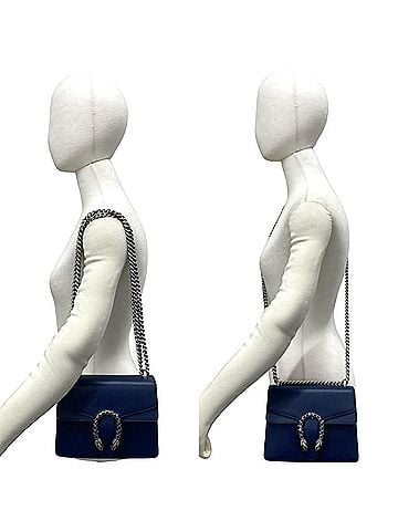 Gucci GUCCI Dionysus Rhinestone Hardware Leather Chain Shoulder Bag Navy 80161 (view 2)