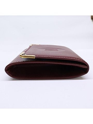 Cartier Cartier Must Line Leather Wallet/Coin Case, Bordeaux, Men's (view 2)