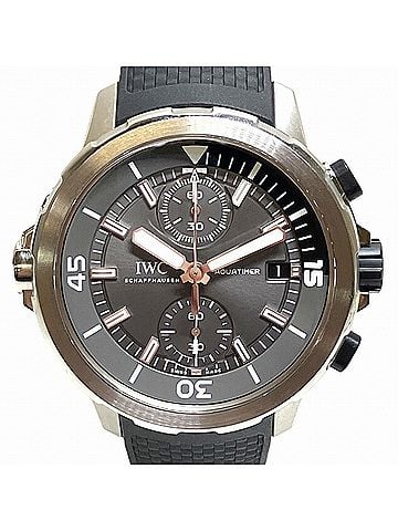 IWC Schaffhausen IWC Schaffhausen wristwatch, total weight 172.3g, stainless steel, rubber strap, automatic movement, black dial, IW379506 (view 1)