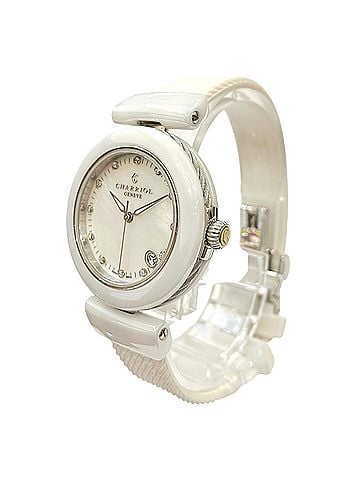 Charriol CHARRIOL AEL wristwatch, total weight 51g, stainless steel, rubber strap, quartz movement, mother-of-pearl dial. (view 2)