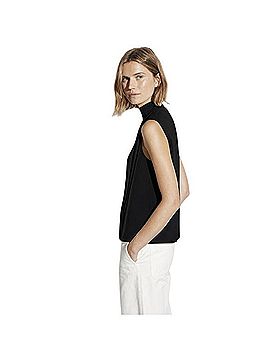 Vince. Mixed Rib Sleeveless Turtleneck Top Sleeveless Blouse (view 2)