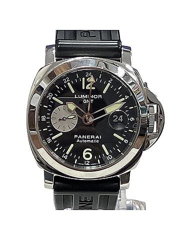 Panerai Panerai Luminor GMT Watch, Total Weight 169.0g, Stainless Steel, Rubber Strap, Automatic Movement, Black Dial, PAM00088 (view 1)