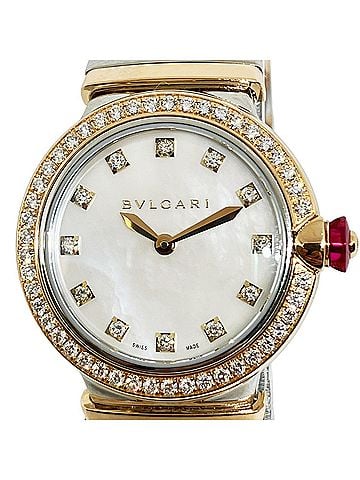 Bvlgari Bulgari BVLGARI Lucea Tubogas Two-Tone 12-Diamond Watch, Total Weight 88.9g, Stainless Steel, Quartz, White Dial (view 1)