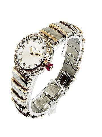 Bvlgari Bulgari BVLGARI Lucea Tubogas Two-Tone 12-Diamond Watch, Total Weight 88.9g, Stainless Steel, Quartz, White Dial (view 2)