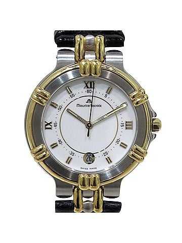 Maurice Lacroix Maurice Lacroix Calypso watch, total weight 41.3g, stainless steel, genuine leather strap, quartz movement, white dial, 95346 (view 1)