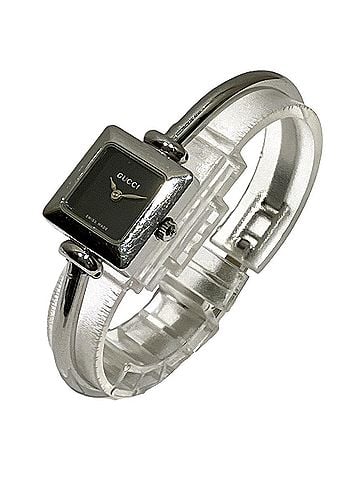 Gucci Gucci bangle watch, total weight 24g, stainless steel, quartz movement, black dial, 1900L. (view 2)