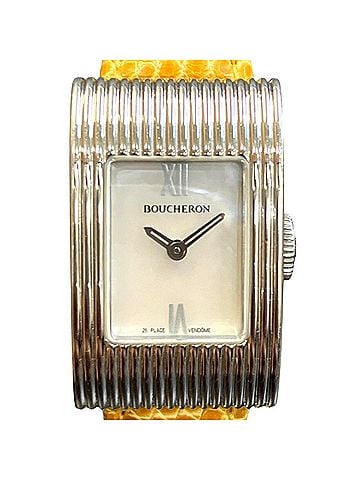 Boucheron Boucheron Reflet watch, total weight 24.0g, stainless steel, quartz movement, pink mother-of-pearl dial, WA009418 (view 1)