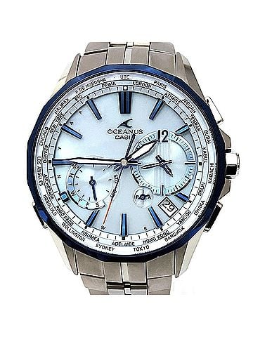 Casio Casio Oceanus Manta Watch, Total Weight 79g, Titanium, Radio-Controlled Solar, Blue Dial, OCW-S3400 (view 1)