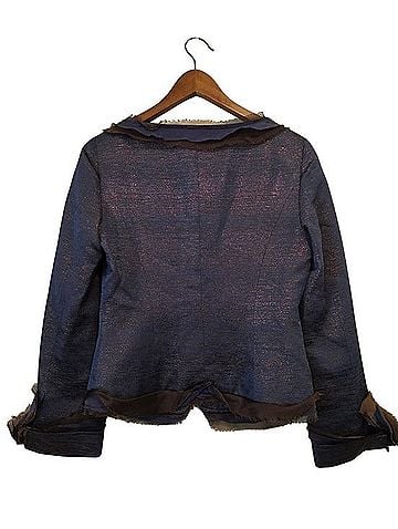 Carolina Herrera Blue Metallic Evening Jacket Jacket (view 2)