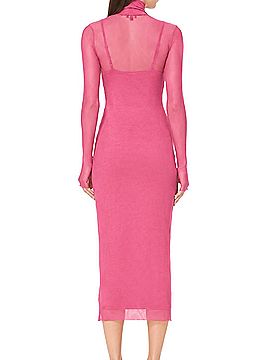 AFRM Shailene Midi Azalea Pink Cocktail Dress (view 2)