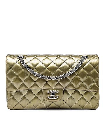 Chanel Medium Classic Striated Patent Double Flap (view 1)