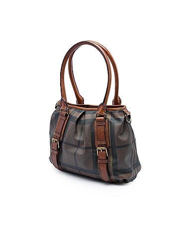 Burberry Smoked Check Coated Canvas Satchel (view 2)