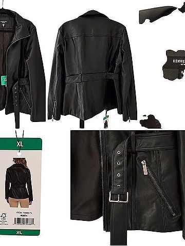 Kenneth Cole New York Faux Leather Belted Jacket Jacket (view 1)