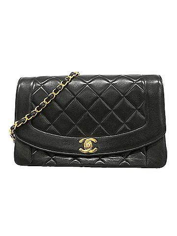 Chanel Chanel Diana Chain Shoulder Bag, Lambskin, Black, Women's (view 1)