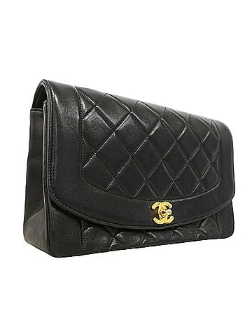 Chanel Chanel Diana Chain Shoulder Bag, Lambskin, Black, Women's (view 2)